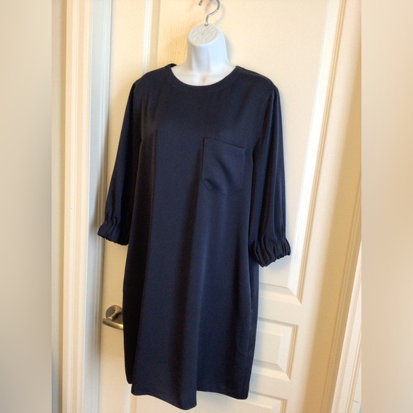 Vince Women's Blue Keyhole Back Shift Dress Size large - Picture 4 of 7